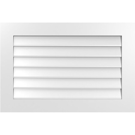 Ekena Millwork Vertical Surface Mount PVC Gable Vent: Non-Functional, w/3-1/2"W x 1"H, Standard Frame, 36"W x 24"H GVPVE36X2401SN